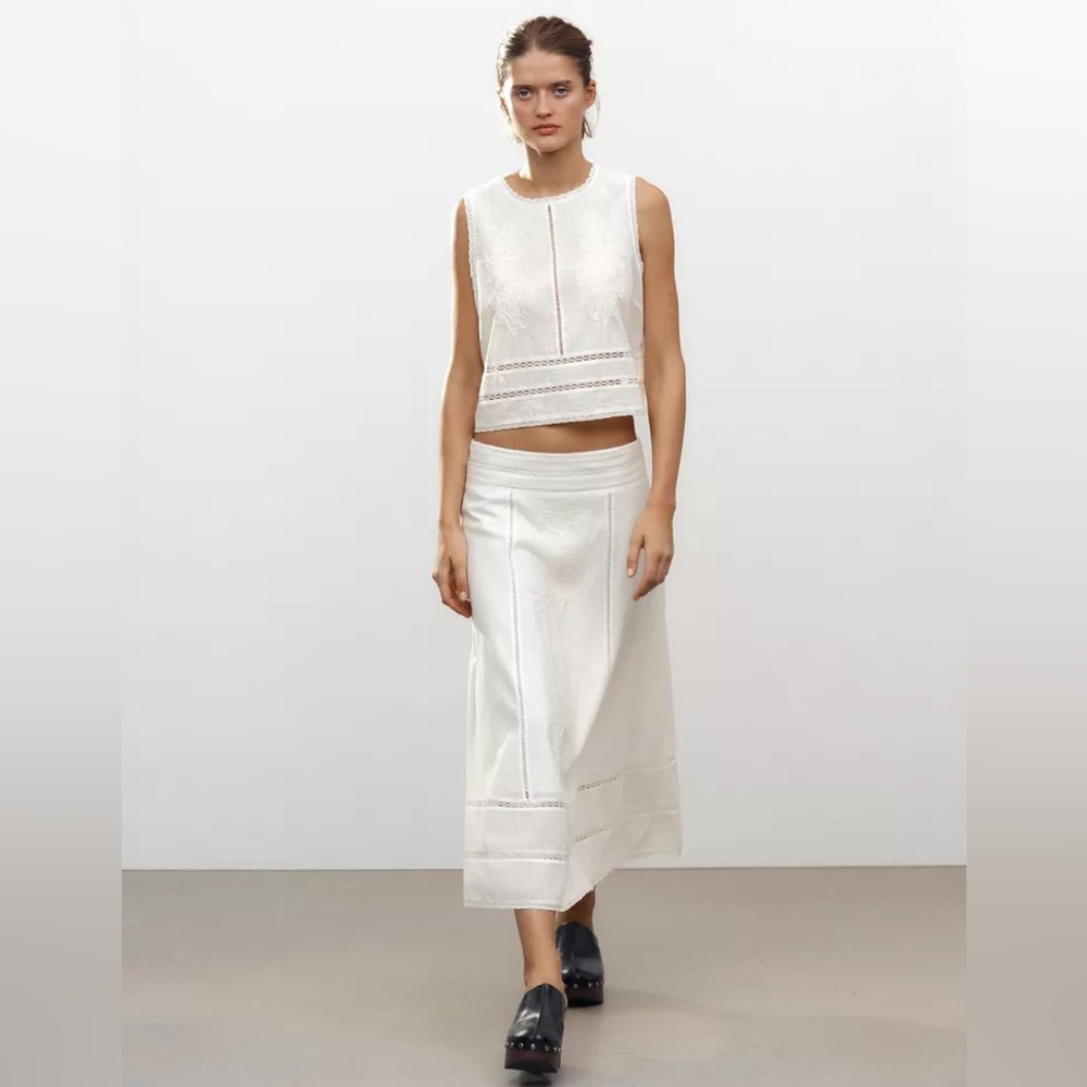 ZW COLLECTION EMBROIDERED MIDI SKIRT Medium